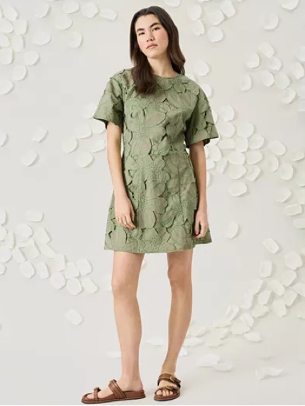 Luxely embroidered mini dress Tea color NWT size 16
